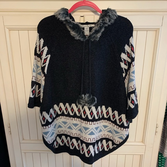 American Rag Sweaters - American Rag Hooded Poncho